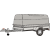Släpvagn med kåpa, totalvikt 825 kg, manuell tipp